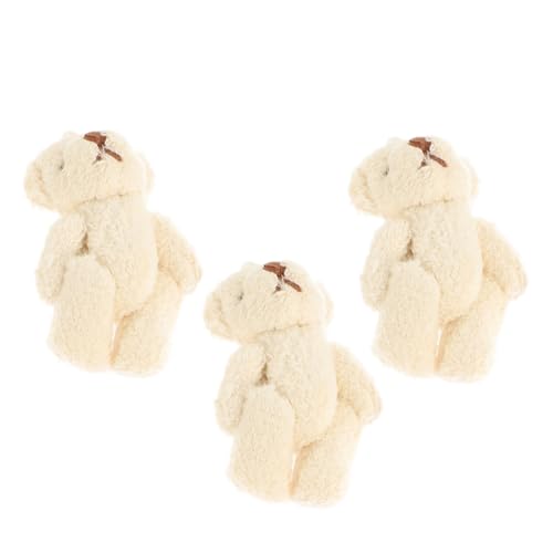 UPKOCH 3St Puppe aus Perlensamt Plüschtiere Kuscheltiere Bären ausgestopft tragen rucksäcke plüschbär Kleidungsornament Plüsch Bär Ornament Kleidung schmücken PP Baumwolle Beige von UPKOCH