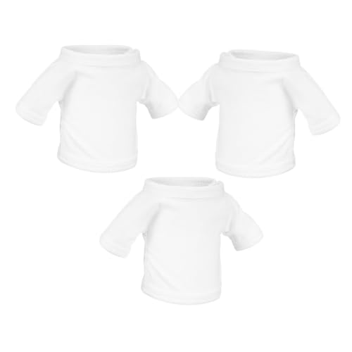 UPKOCH 3St Puppenkleidung Stofftier-Shirt Stoffbären-Outfit winzige Bärenkleidung Puppenkostümzubehör Bärenpuppe Kleidung Bärenpuppe Sommerkleidung Puppen-T-Shirts Puppenshirt Weiß von UPKOCH