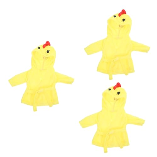 UPKOCH 3St Puppenpyjama Zubehör für wiedergeborene Puppen Puppen-Outfits Puppenoverall Puppenkleidung Puppenrobe Kleidung für Puppen Puppe verkleiden Sich Kleidung Flanell Yellow von UPKOCH