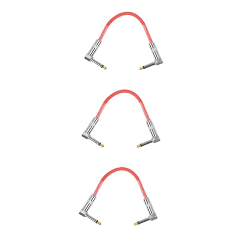 UPKOCH 3St kabel für elektrische gitarre kopfhörer verlängerungskabel Stromversorgung Patch-Kabel Kette gitarrenkabel guitar cable Patchkabel für Gitarrenpedale Gitarrenpedalkabel PVC rot von UPKOCH