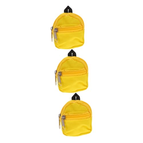 UPKOCH 3st Puppenrucksack Kleidung Kleiner Rucksack Mini-Rucksack Für Puppen Mini-hausversorgung Büchertasche Babypuppen-kleiderrucksack Minipuppenkleidung Mädchen Polyester Yellow von UPKOCH