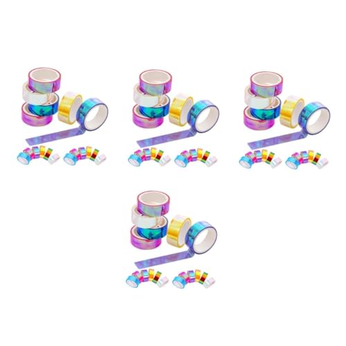 UPKOCH 4 Sätze Farbverlaufsband Farbiges Klebeband Wasserfestes Klebeband Bastel Tape Washi-tape Für Scrapbooking Washi Tape Zur Dekoration Kinderband Scrapbook-klebeband Pvc 18 Stück * 4 von UPKOCH