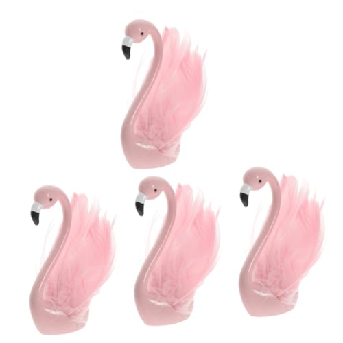 UPKOCH 4 Stück Flamingo-Ornamente Laternen Flamingo-Vase Flamingo-Kuchenaufsatz Flamingo-Kuchendekorationen Schwimmbad Kuchen Flamingo Flamingofiguren Desktop-Dekoration Harz Rosa von UPKOCH