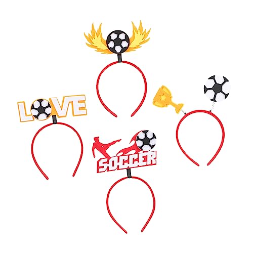 UPKOCH 4 Stück Fußball Fan Stirnband Fußbälle Make Up Stirnband Sport Stirnband Leistungs Stirnband Modische Stirnbänder Party Haarreifen Motto Partyzubehör Fußball Kopfschmuck von UPKOCH