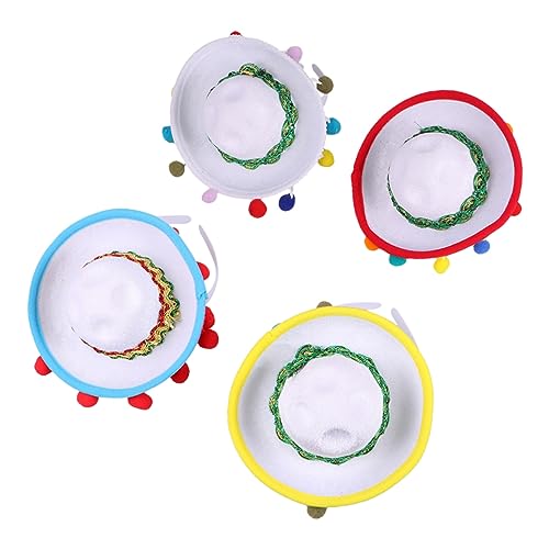 UPKOCH 4 Stück Hut Haarreif Hüte für Kinder mexikanisches Stirnband Sombrero-Stirnbänder mexikanische Hüte haircharm haaraccessoires cul Hut im mexikanischen Volksstil festlicher Strohhut von UPKOCH