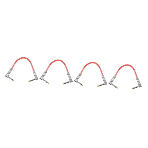 UPKOCH 4 Stück Kabel Für Elektrische Gitarre Reverb-pedal Ebs-patchkabel Gitarrenpedalbrett Patch-kabel Stromversorgung Gitarrenkabel Mikrofon Leistung Trs-kabel Kette Ampere Pvc Rot von UPKOCH