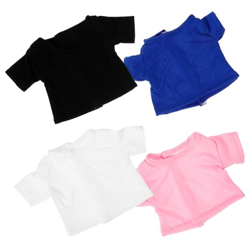 UPKOCH 4 Stück Kuscheltier-t-Shirt Mit Bärenmotiv Bekleidungszubehör Puppenkostüme Puppenkleider Kuscheltier-Outfits Puppenkleidung Bärenkleidung Kleidung Für Puppen Puppenoverall Stoff von UPKOCH