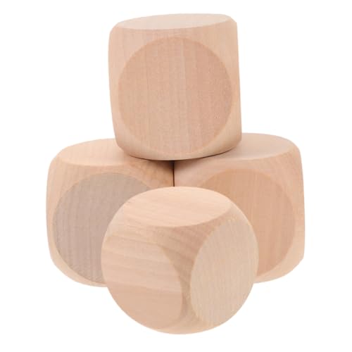 UPKOCH 4 Stück Leere Holzwürfel Leere Holzwürfel Spielparty Würfel Unvollendete Leere Blöcke Holzrohlinge Würfel Leere Holzwürfel Holzrohlinge DIY Würfel Leere Würfel Würfel von UPKOCH