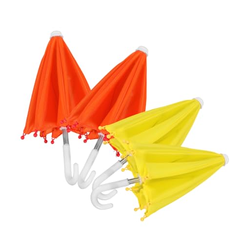 UPKOCH 4 Stück Mini-Puppenschirm Puppenständer Plüsch Monster Miniatur Mikro Auto Mini Regenschirm Puppenregenschirm Orange Regenschirme Mini-Regenschirm Micro-Szene Regenschirm Edelstahl von UPKOCH