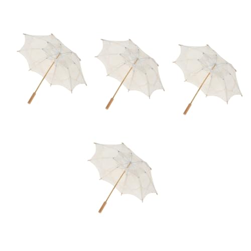 UPKOCH 4 Stück Regenschirm aus Spitze großer Regenschirm Big Umbrella Hochzeitsschleier der Kathedrale bestickter Roben Dekoration der Hochzeitsszene Sonnenschirme für Frauen von UPKOCH