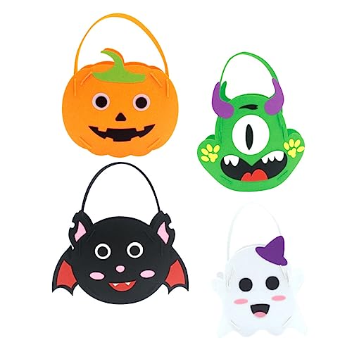 UPKOCH 4 Stück Süßigkeitentasche Halloween-Goodie-Bags Weihnachtsgeschenktüten halloween snacks halloween naschen Nougat bags Halloween-Party-Goodie-Bags Halloween-Süßigkeiten-Eimer Vlies von UPKOCH