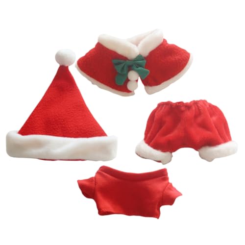 UPKOCH 4 Stück Weihnachtspuppe Kleidung Set Weihnachtsmütze Shorts Baby Puppe Kleidung Zubehör von UPKOCH