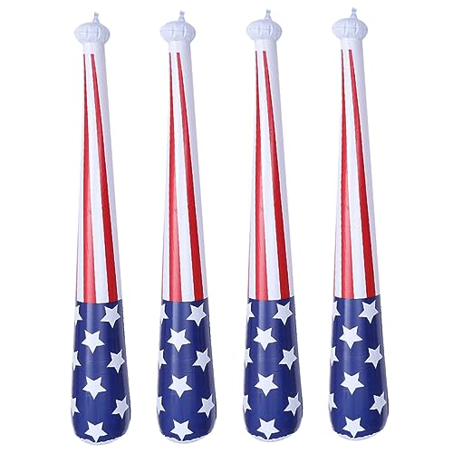 UPKOCH 4 Stück aufblasbare Fledermaus aufblasbarer baseballschläger aufblasbare baseballschläger Baseballschläger-Requisite Aufblasbare Fledermäuse mit amerikanischer Flagge Jubel liefert von UPKOCH