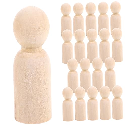 UPKOCH 40 Stk Leute pfeifen Holzfiguren für Malerei Handgemachte Dekoration Holzfiguren Dekoration Handwerkliche Unvollendete Holzpuppen Graffiti-Puppe aus Holz Peg-Puppen von UPKOCH