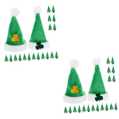 UPKOCH 40 STK Mini-pom-pom-mütze Weihnachtsmütze Kleider Kleine Hutstütze -Requisiten-zubehör -Requisite Für Bastelhüte Partyzubehör Zum St. Patrick's Day Kleiner Puppenhut Plüsch von UPKOCH