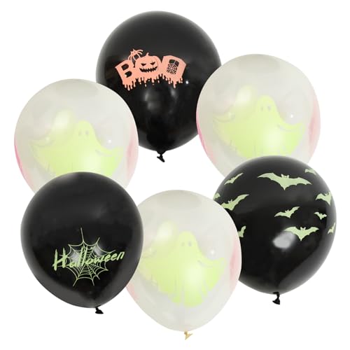 UPKOCH 400 Stück Halloween Fluoreszierende Luftballons Kürbis Bedruckter Ballon Halloween Geisterballons Halloween Ballon Halloween Dekorationen Party Fluoreszierender Ballon von UPKOCH