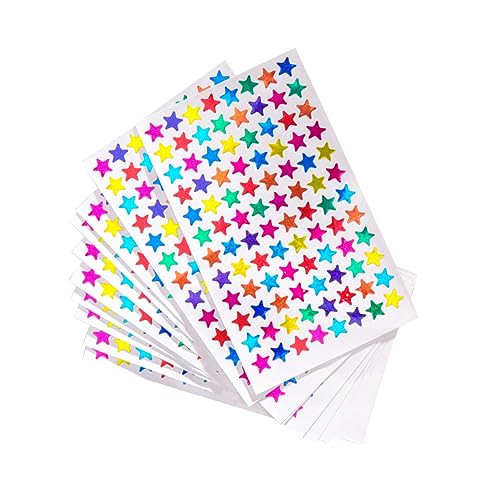 UPKOCH 4800 Stück Bling-Star-Aufkleber Motivationsaufkleber Stern-Aufkleber Sternen Kind sternaufkleber Aufkleber Kinder bunter Sternenaufkleber Geschenkaufkleber für Kinder Pentagramm von UPKOCH