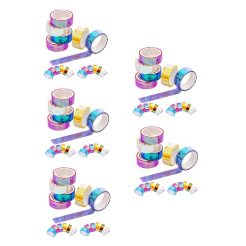 UPKOCH 5 Sätze Farbverlaufsband Regenbogen Klebeband Kreatives Klebeband Tagebuch Washi Tape Breites Klebeband Washi-tape Für Scrapbooking Klebriges Papierband Buchband Pvc 18 Stück * 5 von UPKOCH