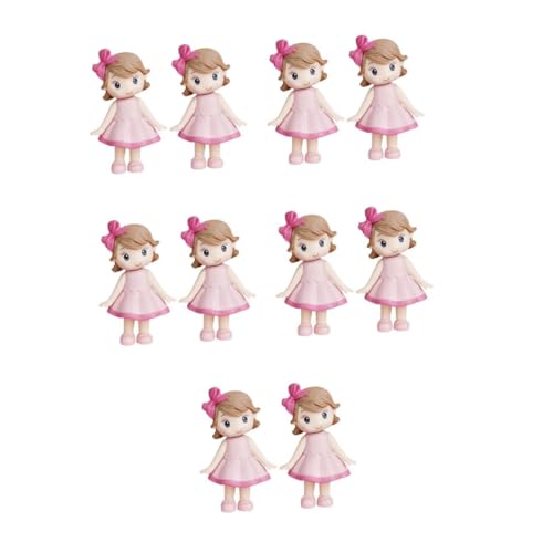 UPKOCH 5 Sätze Tortendekoration Rosa Landschaftsbau Miniaturen Hochzeitstorte Topper Miniaturen Puppe Kuchen Accessoire Tischplatte Mädchen Puppe Cupcake Toppers Miniatur 2 Stück * 5 von UPKOCH