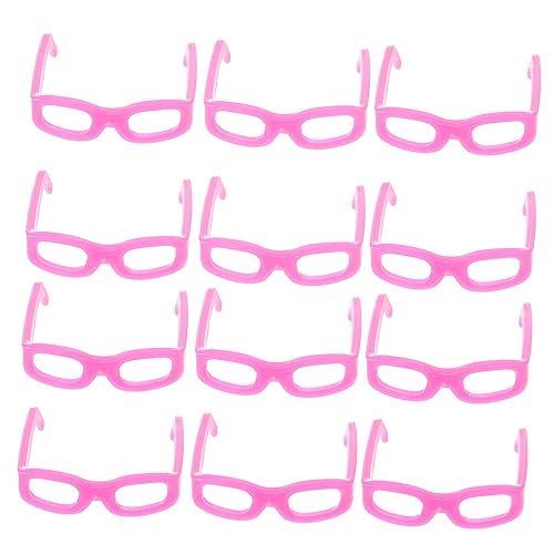 UPKOCH 50 Stück Mini-Brille Puppenhaus Puppen Sonnenbrille puppenkleidung Puppenverkleidung Puppen-Partythema Mini-Sonnenbrille für Anziehpuppe Anzieh-Minipuppen-Brille Plastik Rosy von UPKOCH