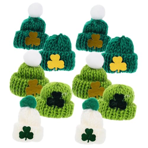 UPKOCH 50 Stück Mini-strickmütze Dekorative Strickmützen Accessoires Zur Herstellung Von Kopfschmuck Saint Patrick DIY-bastelornamente Winzige Kitting-hüte Mini-Hut Mini-puppenhüte Garn von UPKOCH