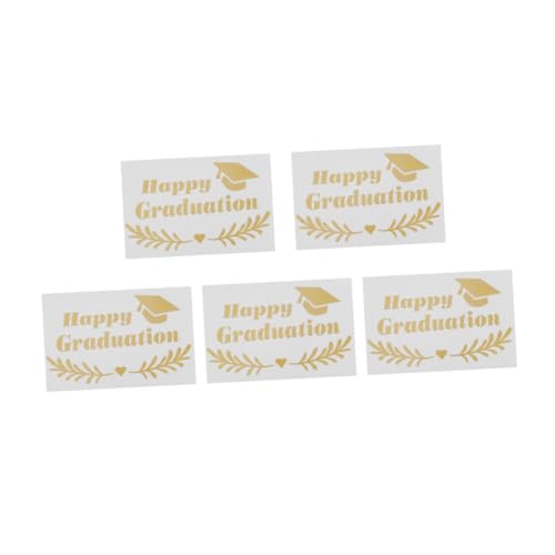 UPKOCH 5 Stücke Gold Graduation Hut Luftballons Aufkleber Selbst-Adhesive Dekorative Grad Decals für Party von UPKOCH