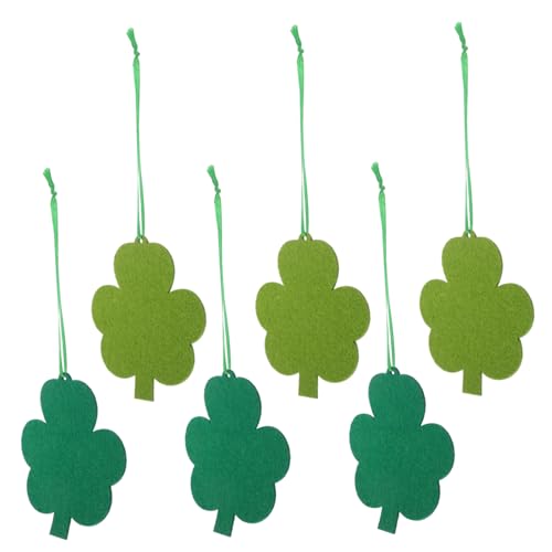 UPKOCH 6 STK Klee Dekoration Kleeblatt-Tischkonfetti Kleeblatt Serviettenring Deko zum St. Patrick's Day Glücksbringer Dekoration funkeln Patrick Hängedekoration Heilige Harz gefühlt von UPKOCH