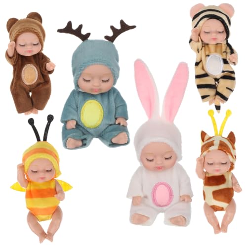 UPKOCH 6 STK schlafende Puppe realistische Babypuppe Puppen für Mädchen Spielzeug Puppen Toy Dolls kleine Babypuppen Mini-Babypuppen Die Kleidung besteht aus Kristall und ist superweich von UPKOCH