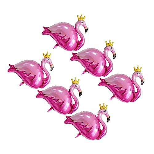 UPKOCH 6 Stk Flamingo-ballon Flamingo-heliumballons Luftballons Fotorequisite Dekorativer Luftballon Riesige Flamingoballons Luftballons Als Partydeko Luau-ballons Aluminiumfolie Rosa von UPKOCH