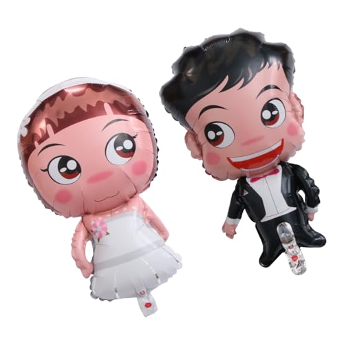 UPKOCH 6 Stück Hochzeitsballons Für Braut Und Bräutigam Tischdekoration Romantische Ballons Verlobungsballons Hochzeit Party Prinzessin Heliumballons Paare Ornament von UPKOCH