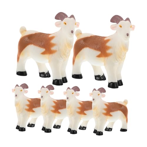 UPKOCH 6 Stück Simuliertes Widder Modell Mini Spielzeug Mini Ziegenfiguren Miniatur Tierfiguren Schafe Tischdekoration Mini Schafe Mini Nutztiere Miniatur Ziegenfiguren von UPKOCH