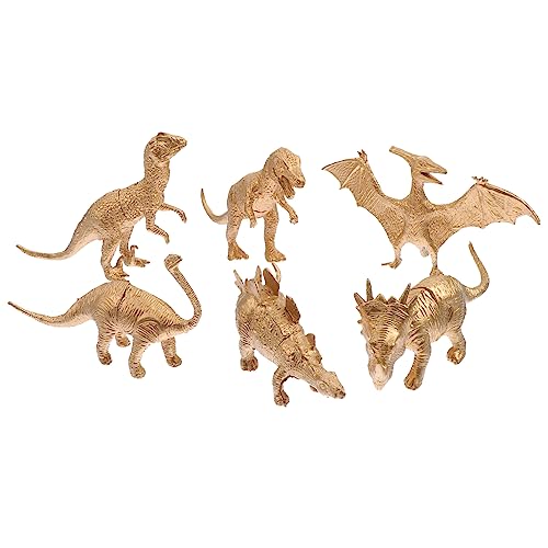 UPKOCH 6 Teiliges Set Goldene Dinosaurier Modelle Bildungs Für Kreative Tischdekoration Zufällige Designs Für Dinosaurier Fans Und Partys von UPKOCH