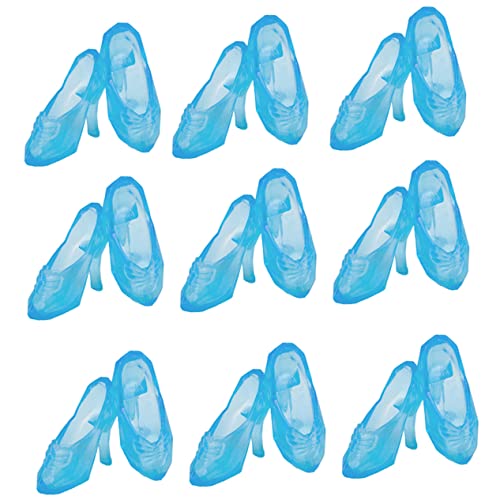 UPKOCH 60 Paar Mini-Kristallhausschuh Miniatur Toys kinderknallzeug Austauschbare Schuhe Puppen Kleidung puppenschuhe Puppe High Heels Puppendekor Puppenteile Plastik Blue von UPKOCH