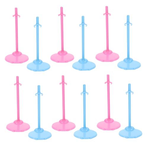 UPKOCH 60 STK Puppenständer Aufhänger Miniatur Puppenstützclip Puppenhausmöbel Rosa Figure Stand doll Accessories Spielzeug Puppenhalterung Stützrahmen für Puppen Puppenregal Plastik von UPKOCH