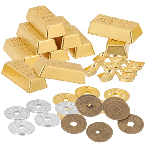 UPKOCH 60St Ladenvitrinendekor Barren-Desktop-Ornamente Mini-Dekoration Barrendekore Goldmünzen Dekoration Tischdekoration Gold bastelset -Modell Schreibtischschmuck Papier von UPKOCH