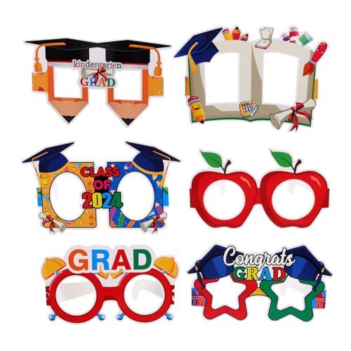 UPKOCH 6St Abschlussfeier-Brille Partyzubehör Grad Foto Requisiten Abschluss Fotografie Zubehör Abschlussfeier Brille Abschlussbrillen Requisiten Kindergarten-Abschlussbrille Papier von UPKOCH