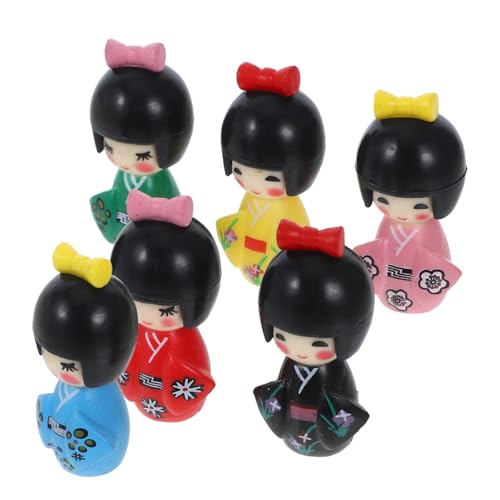 UPKOCH 6St Kimono-Puppenschmuck Mädchen Meerjungfrau Träger Plüsch Film Puppen kinderpuppe holzbausatz Stitch tortendeko Tischplatte japanische Kimonopuppe traditionelle Puppe PVC von UPKOCH