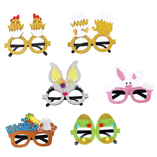 UPKOCH 6St Ostern Brillengestell Party Neujahr rechteckige sonnenbrille für damen easter decoration Osterfest Dekoration bezaubernde Sonnenbrille für kreative Brillen gefühlt von UPKOCH