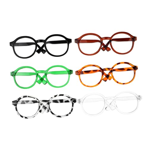 UPKOCH 6St Puppenbrille Puppenmode Miniaturbrillen Puppenaccessoires Puppen-Accessoire-Set Neon Katzen-Sonnenbrille Brille zum Anziehen der Puppe Brillenrequisiten zum Anziehen Plastik von UPKOCH