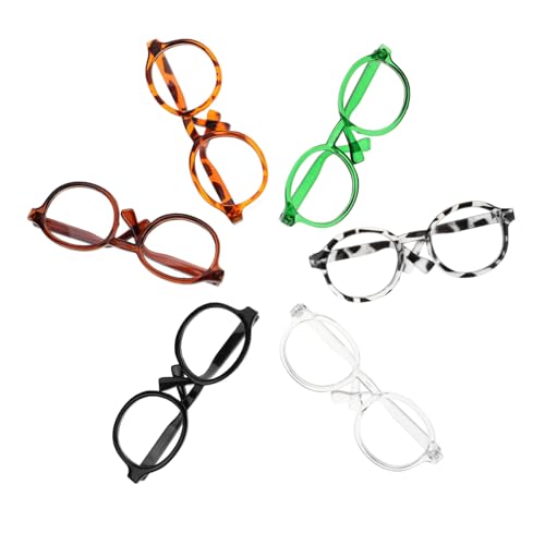 UPKOCH 6St Puppenbrille Puppenmode Miniaturbrillen Puppenzubehörset Puppenstil Puppensammlung Puppe Sonnenbrille Miniatur-Brille Brillenrequisiten zum Anziehen Puppe Mini-Brille Plastik von UPKOCH