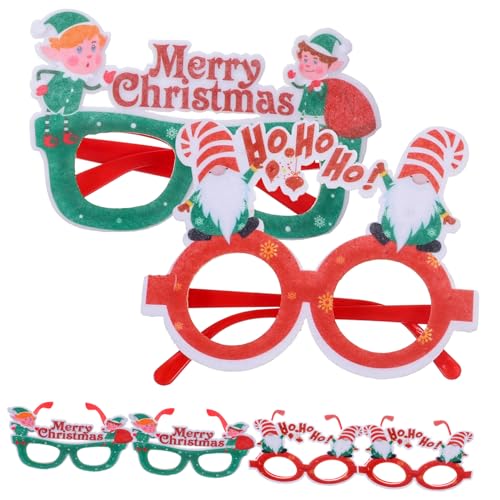 UPKOCH 6er Set Weihnachtsbrillen Rahmen Lustige Partybrille Für Und Erwachsene Weihnachtsdekoration Für Feiern Und Fotos Opa & Elfen Design von UPKOCH