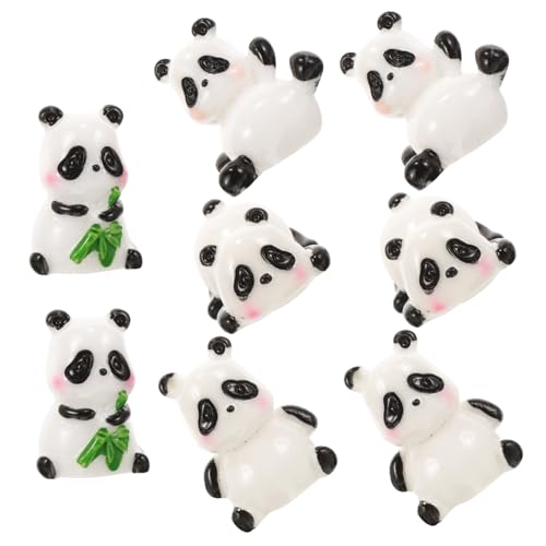 UPKOCH 8St Mini-Panda-Ornament Animal Figures gartendekoration gartendeko rostoptik Miniaturfigur Drachen Panda-Verzierung spielzeuge dekorative Pandafiguren Panda-Kuchendekorationen Harz von UPKOCH