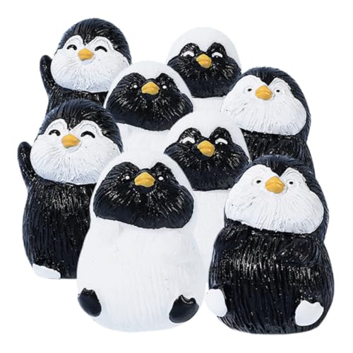 UPKOCH 8st Mikrolandschaft Pinguin Spielzeug Pinguine Miniatur-feenfiguren Pinguin-kuchendekoration Miniatur-pinguinfiguren Meereslebewesen-Modell Wilde Tierfigur Pinguin-Ornament Harz von UPKOCH