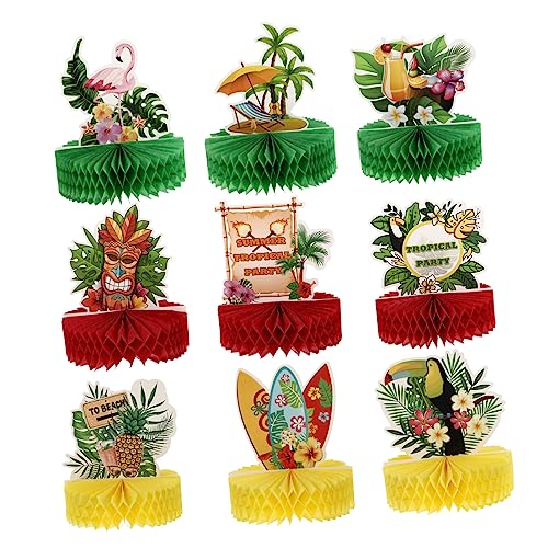 UPKOCH 9 STK Flamingo Wabenpendel Dekorationen Partygeschirr Decke Mittelstücke lei Hawaii Party Dekoration Hawaii tischdeko dekorative Wabenverzierung Desktop-Waben schmücken Papier von UPKOCH