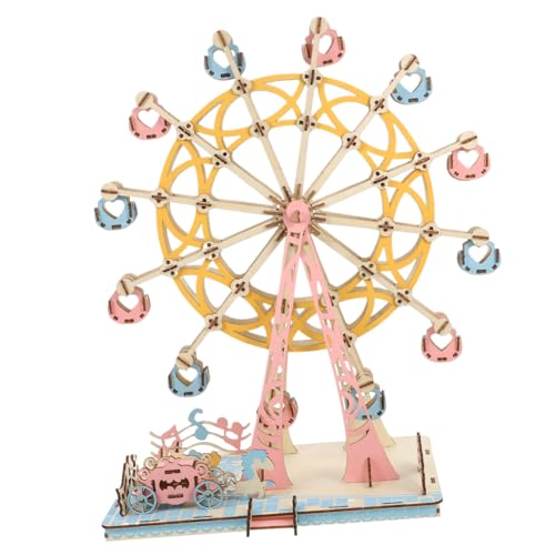 UPKOCH Bausatz 1 Set 3D Puzzle DIY Bastelset Ferris Wheel Modell Für Und Holzpuzzle Modellbau Kreatives Zum Geburtstag Oder Für Bastelfreunde Holzbausatz von UPKOCH