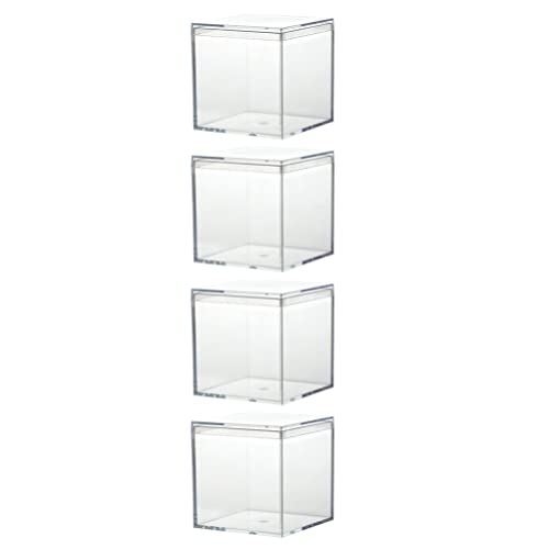 UPKOCH Cube Candy Gift Boxes Containers: 4pcs Square Cube Favor Boxes Small Display Boxes Clear Container Organizer Storage Box Wedding Baby Shower Favors von UPKOCH