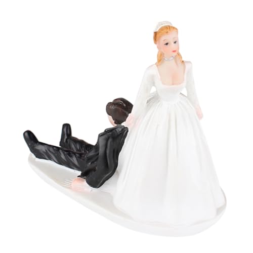 UPKOCH Einzigartiger Hochzeitstortenaufsatz Hochzeits Cupcake Dekoration Lustige Paarstatue Hochzeitstortenaufsatz Lustige Kleine Braut Und Bräutigam Kuchenaufsatz Kuchendekoration von UPKOCH