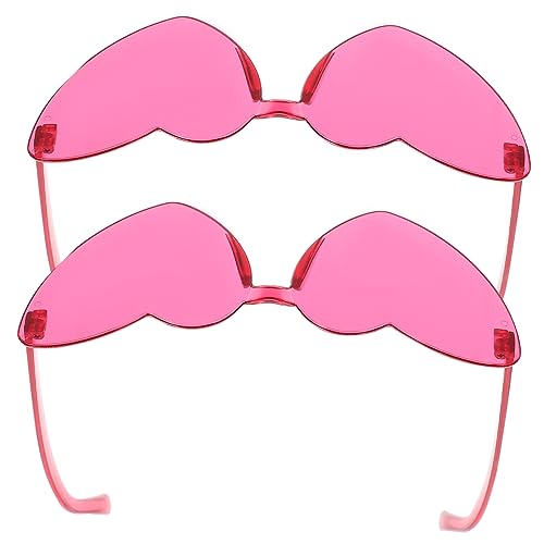 UPKOCH Neon Partybrille Lustige Sonnenbrillen Party Herzförmige Randlose Sonnenbrille Für Frauen Trendige Partybrille Lustige Kostümbrille Für Festivals Und Feierlichkeiten von UPKOCH