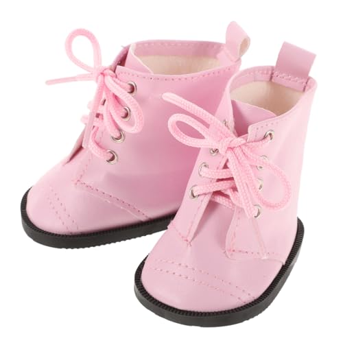 UPKOCH Kleidung Für Puppen 1 Paar Mädchenpuppenschuhe Amerikanische Puppenschuhe Puppenturnschuhe Puppenschrank Simulationsstiefel Puppengarderobe Stiefel Für 18-zoll-puppen Dekorative Minischuhe Rosa von UPKOCH