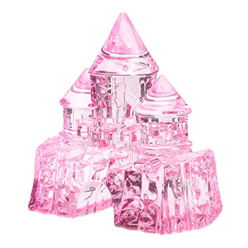 UPKOCH Kristallburg Schlossspielzeug Mädchengeburtstag Mädchen für den einzug für raumdeko Kinderschloss basteln Schloss Acryl Rosa von UPKOCH